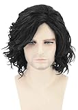 Topcosplay Jon Snow Perücke Herren Perücke lockig kurz Schwarz...