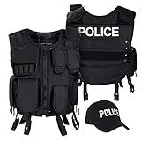 Black Snake SWAT FBI SECURITY POLICE Agenten Kostüm Einsatzweste und...