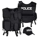 Black Snake SWAT FBI SECURITY POLICE Agenten Kostüm Einsatzweste und...