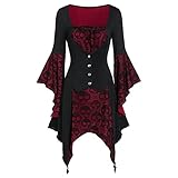 Gothic Kleidung für Damen Mittelalter Kostüm Halloween Cosplay...