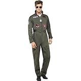 Smiffys Herren Top Gun Deluxe Kostüm, Overall und Sonnenbrille, Top...