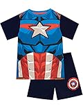 Marvel Jungen Kurze Schlafanzug Captain America Blau 140
