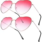 2 Paare Hippy Brille Herz Geformt Sonnenbrille for Hippie Verrücktes...