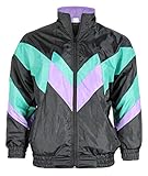 Foxxeo 80er Jahre Kostüm für Erwachsene Premium 80s TrainingsJacke...