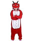 wotogold Pyjama für Erwachsene, Tiermotiv, schwarzer Drache, unisex,...
