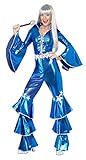 Smiffys Karneval Damen Kostüm Dancing Queen blau Hippie Flower Power...