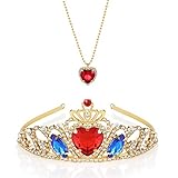 hengkaixuan Evie Gold Tiara und Red Heart Halskette Evie Nachkommen...