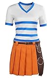 Alleyon Nami Cosplay Anime T-Shirt Nami Kostüm Kleid für Halloween M