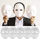 Vwoqiy 10 Stück DIY Weiße Papier Maske, Maskerade-Masken Zellstoff...