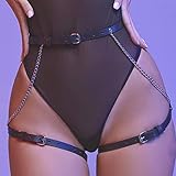 Sethain Punk Leder Taille Kette Schwarz Metall Schenkel Kette...