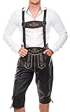 Brandsseller Trachten Lederhose Herren Capri-Länge Dunkelbraun –...