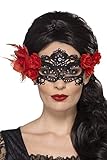 Halloween! Smiffys Tag der Toten Augenmaske, Spitze, Schwarz, mit...