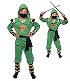 Magicoo goldener Drache Ninja Kostüm Kinder Jungen grün gold -...