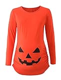 Detigee Damen Umstandsshirt Schwangerschaft Halloween T-Shirt...