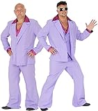 Foxxeo lila 70er Jahre Disco Anzug Kostüm für Herren für Karneval...