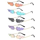 Nieeegy Sonnenbrille Flammen,5 Stück Flamme Sonnenbrille,Neuheit...