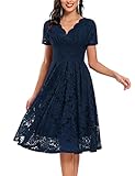 MAYFASEY Damen Blumenspitze Brautjungfer Partykleid Kurzes Ballkleid...