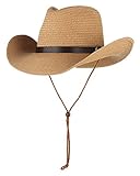 EOZY Kinder Stroh Cowboyhut Sommer Sonnenhut Strohhut Fasching...