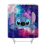 LKFFHAVD Lilo & Stitch Duschvorhang 120x200 180x180, 3D-Druck Anime...