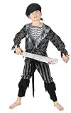 Foxxeo Skelett Geister Piraten Kostüm für Kinder Halloween Karneval...