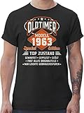 T-Shirt Herren - 60. Geburtstag - Oldtimer Modell 1963-3XL - Schwarz -...