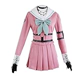 NIXU Anime Dangan Ronpa Iruma Miu Cosplay Kostüm Uniform (S, Pink)
