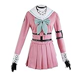 NIXU Anime Dangan Ronpa Iruma Miu Cosplay Kostüm Uniform (S, Pink)