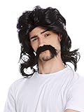 WIG ME UP - 91098-ZA103 Perücke Bart Herren Schnauzbart lang Gallier...