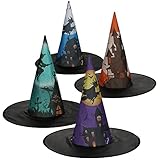 com-four® 4X Hexenhut - Zauberer-Hut perfekt für Fasching, Karneval,...