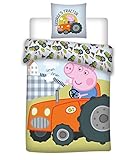 036 Bettwäsche, Peppa Pig Georges Traktor, wendbare Bettwäsche,...