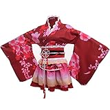 GRACEART Japanischer Kimono Robe Anime Cosplay Kostüm Kleid (S, Rot)