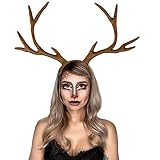 通用 Hirschgeweih Stirnband Einstellbare Rentiergeweih Elch Cosplay...