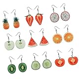 MILISTEN 9 Pairs Obst Ohrring Lebensechte Ananas Tomaten Erdbeere...