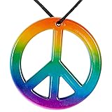 Widmann 75701 - Hippiekette, Peace, Regenbogen, Kostüm, Accessoire,...