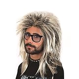 MIVAIUN Perücke Männer Weiß Vokuhila 70er 80er Mottoparty Rockstar...