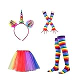 OULII Einhorn Horn Stirnband Einhorn Haarreif mit Ohren Tutu Rock...