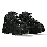NEW ROCK M.WALL106-S12 Unisex-Stiefel mit Schnürsenkeln, Schwarz,...