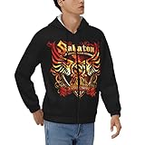 Colifas Sabaton mit Rücken-Print Zip Up Hoodie Herren Kapuzenpullover...