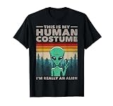 Außerirdisches Alien Kostüm Vintage Retro Halloween UFO T-Shirt