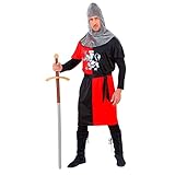 Widmann - Kostüm Mittelalterlicher Krieger, Coat, Gürtel, Kapuze,...
