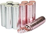 com-four® Luftschlangen metallic rosa und silberfarben - 10 Rollen...