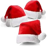 com-four® 3x Weihnachtsmütze X-Mas Nikolausmütze Nikolaus Plüsch...