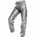 SOIMISS Trackpants Glänzende Metallic-Hose für Hohe Taille Dehnbare...