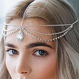 Fashband Boho-Braut-Kopfkette, Kristall-Anhänger, Kopfschmuck,...
