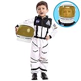 Astronaut NASA Pilot Kostüm mit beweglichem Visierhelm für Kinder,...