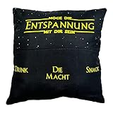 BUSDUGA 2971 Kissen MÖGE DIE ENTSPANNUNG MIT DIR Sein 41x41cm mit 3...