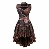 Jutrisujo korsett Damen Corsagenkleid Steampunk Leder Gothic bustier...