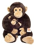 Teddy Hermann 92947 Schimpanse AFFE mit Baby 40 cm, Kuscheltier,...