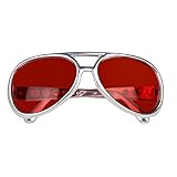 Brille Rock´n Roll Reno - Rot - zum 50er 60er Jahre Rockstar Kostüm