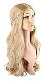 Damen Perücke Blond Lockig Gelockt Gewellt Wig Lang Kunsthaar für...